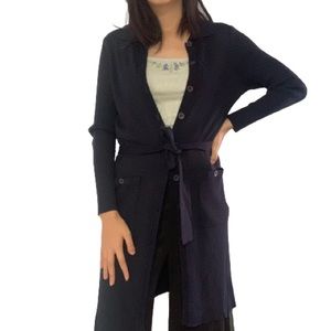 Vintage navy blue duster cardigan